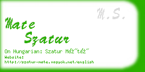 mate szatur business card